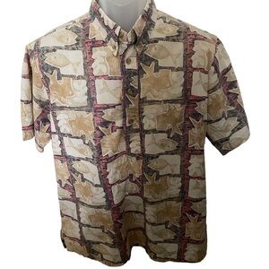 KAHALA Aloha Hawaiian Fish & Coral Shirt Men L Large